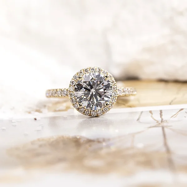 18K Round Diamond 1.62ct  D VVS2 Engagement  Promise Ring  IGI Certified   Lab Grown Diamond Ring for Women