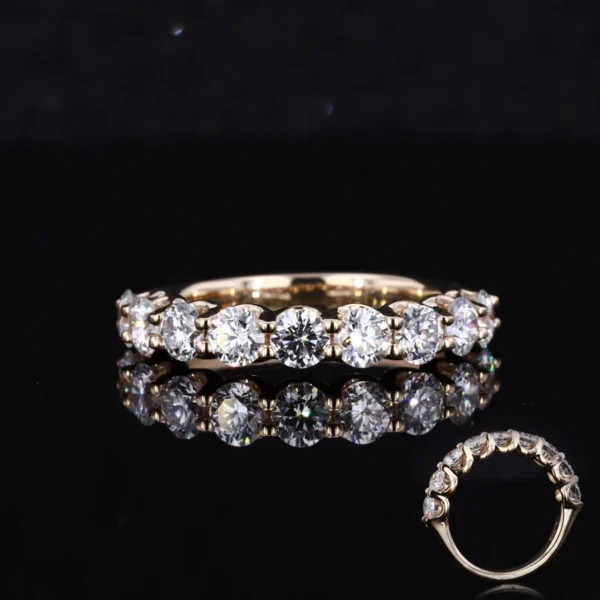 Starsgem  Wedding Band Ring 14k Gold DEF VS 3mm/3.5mm/mm Lab Grown Diamond Ring for Wedding Parry.