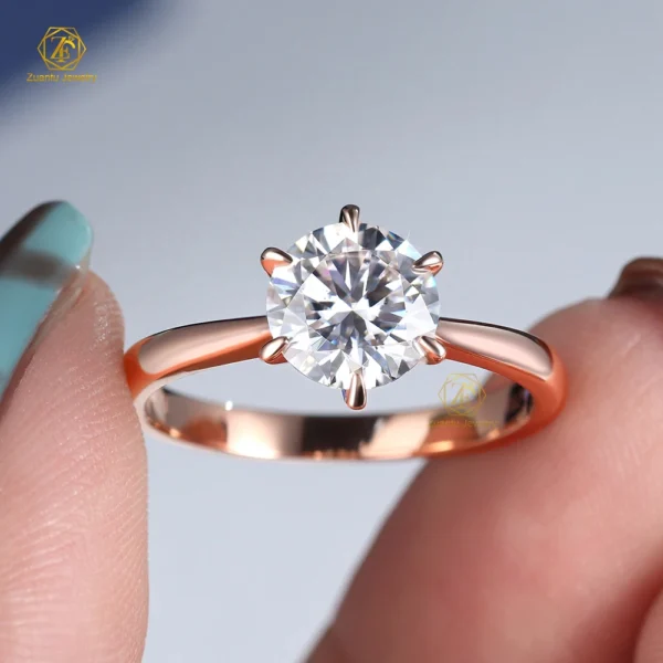 18K Gold Jewelry Wedding Engagement Diamond Engagement Rings 0.5ct 1ct 1.5ct D VS1 HPHT Lab Grown Diamond Ring