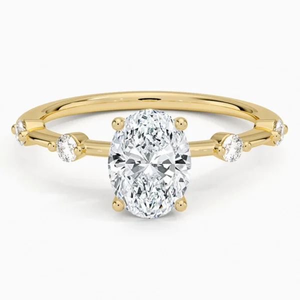 18K Gold 1ct Oval Cut Lab Grown Diamond Ring IGI Certificate D VS1 Oval Shape Engagement Ring with Lab CVD Diamond